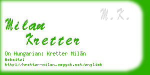 milan kretter business card