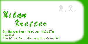 milan kretter business card